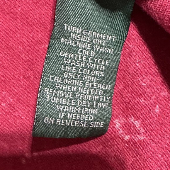 LRL Lauren Jeans Co Red Floral 3/4 Sleeve Lace Up Top Ruffle Women’s Size 1X - Picture 6 of 9